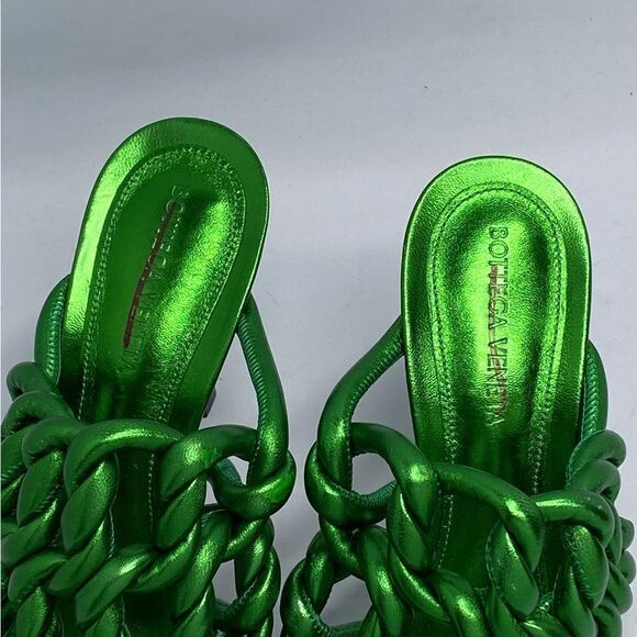 Bottega Veneta Reflection woven metallic leather mules size 38 - Picture 7 of 15